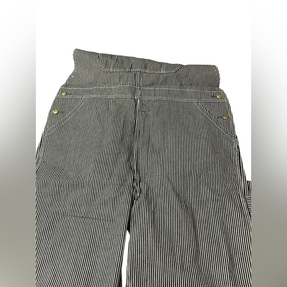 NWT Liberty Hickory Stripe Bib Overalls Dark Blue and White Striped Sz 42x32 - Picture 4 of 9